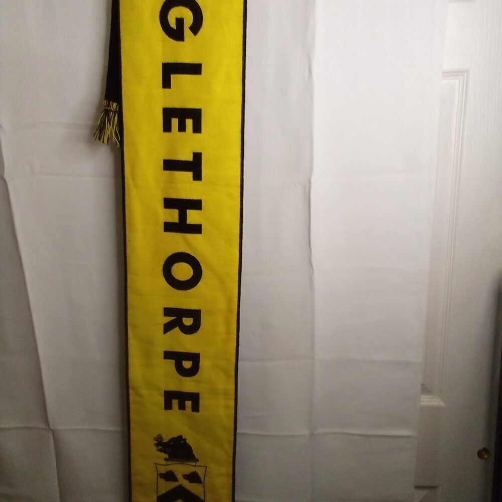 Oglethorpe University Scarf Diehard Double Side Fringe Black Yellow
